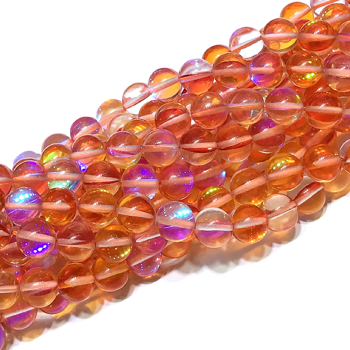 CMS233 Synthetic Moonstone Beads Smooth Round 12mm 15" Strand