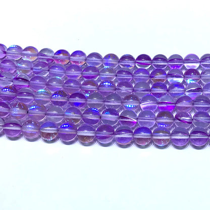 CMS240 Synthetic Moonstone Beads Smooth Round 6mm 15" Strand