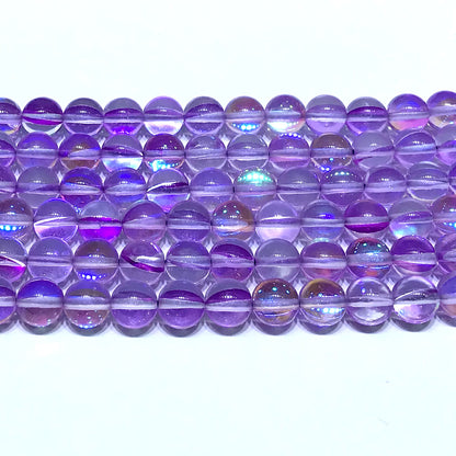 CMS242 Synthetic Moonstone Beads Smooth Round 10mm 15" Strand