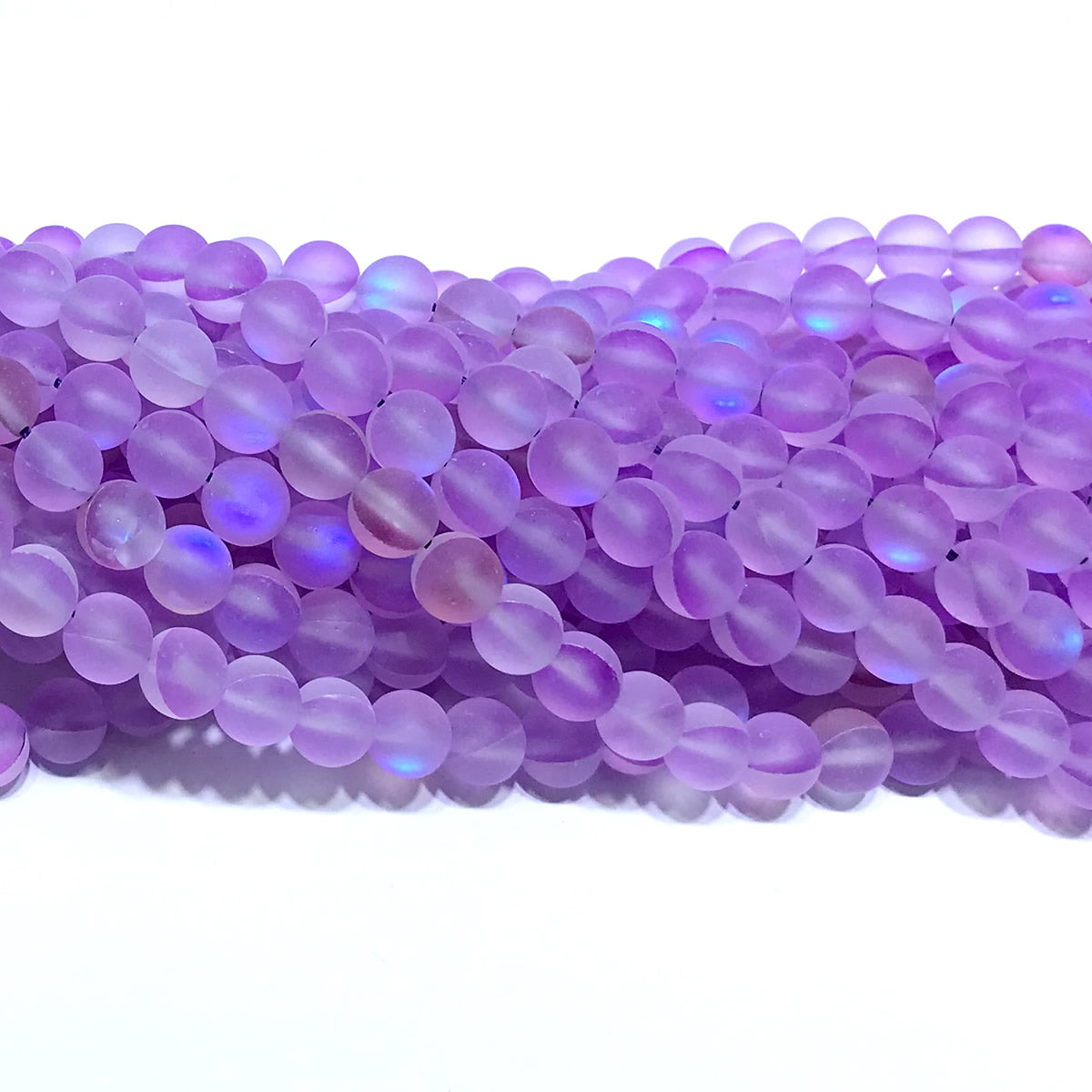 CMS245 Synthetic Moonstone Beads Matte Round 6mm 15" Strand