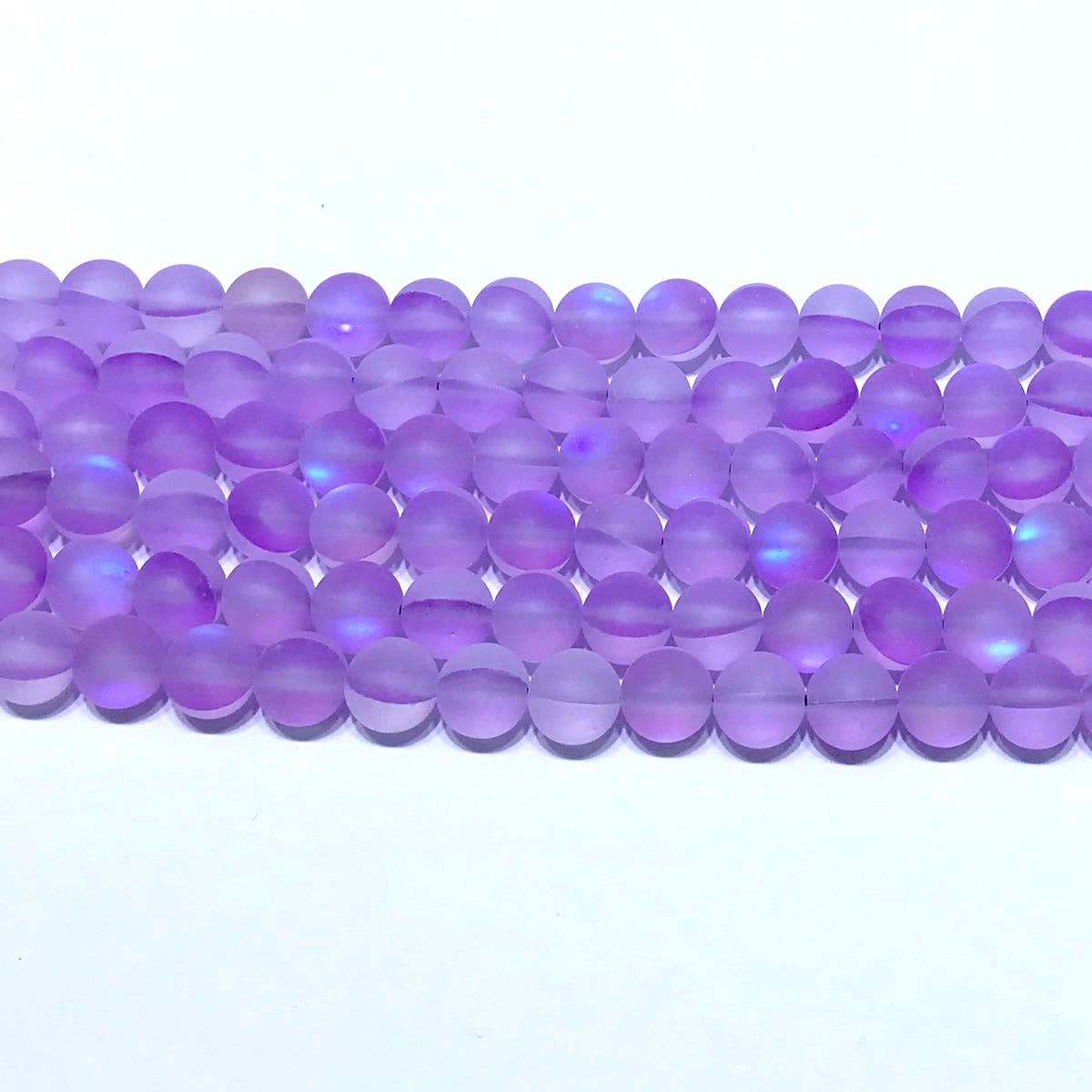 CMS245 Synthetic Moonstone Beads Matte Round 6mm 15" Strand