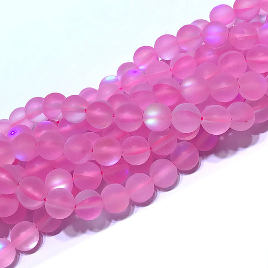 CMS258 Synthetic Moonstone Beads Matte Round 12mm 15" Strand