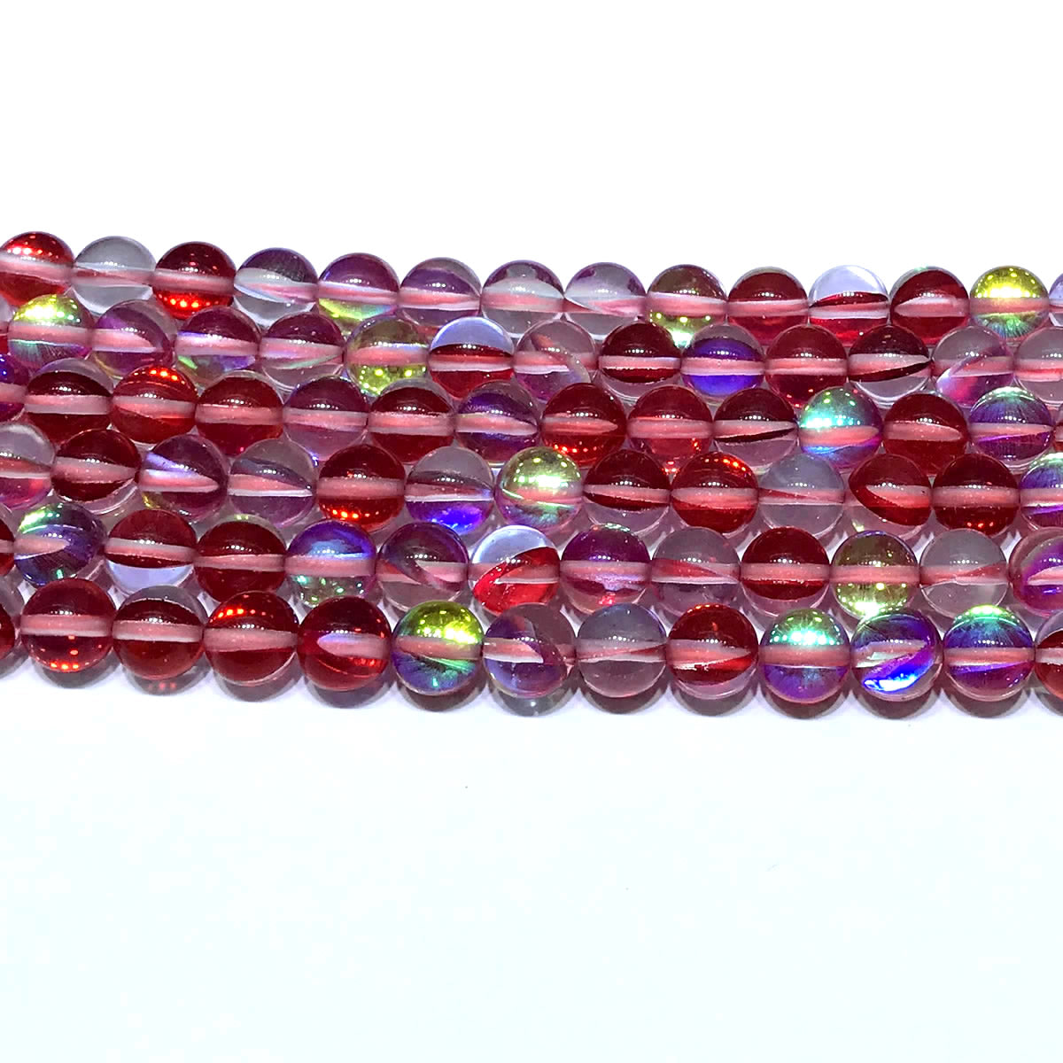 CMS271 Synthetic Moonstone Beads Smooth Round 8mm 15" Strand