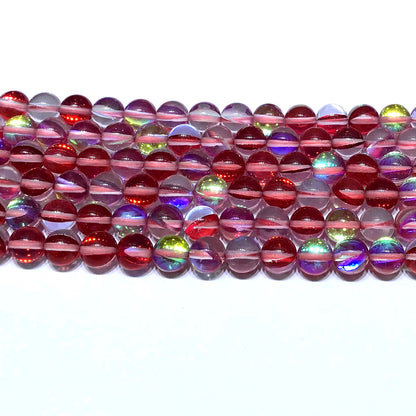 CMS271 Synthetic Moonstone Beads Smooth Round 8mm 15" Strand