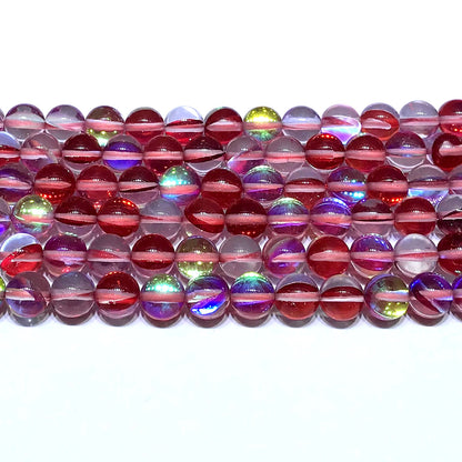 CMS272 Synthetic Moonstone Beads Smooth Round 10mm 15" Strand