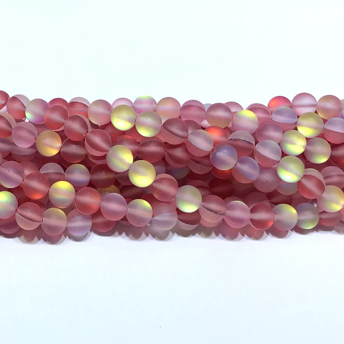 CMS275 Synthetic Moonstone Beads Matte Round 6mm 15" Strand