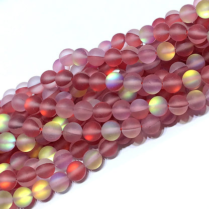 CMS277 Synthetic Moonstone Beads Matte Round 10mm 15" Strand