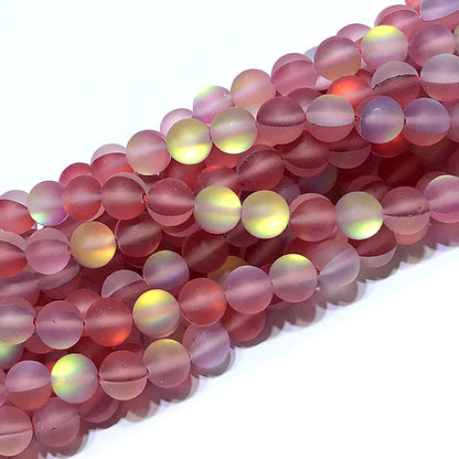 CMS278 Synthetic Moonstone Beads Matte Round 12mm 15" Strand