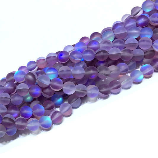 CMS280 Synthetic Moonstone Beads Matte Round 6mm 15" Strand