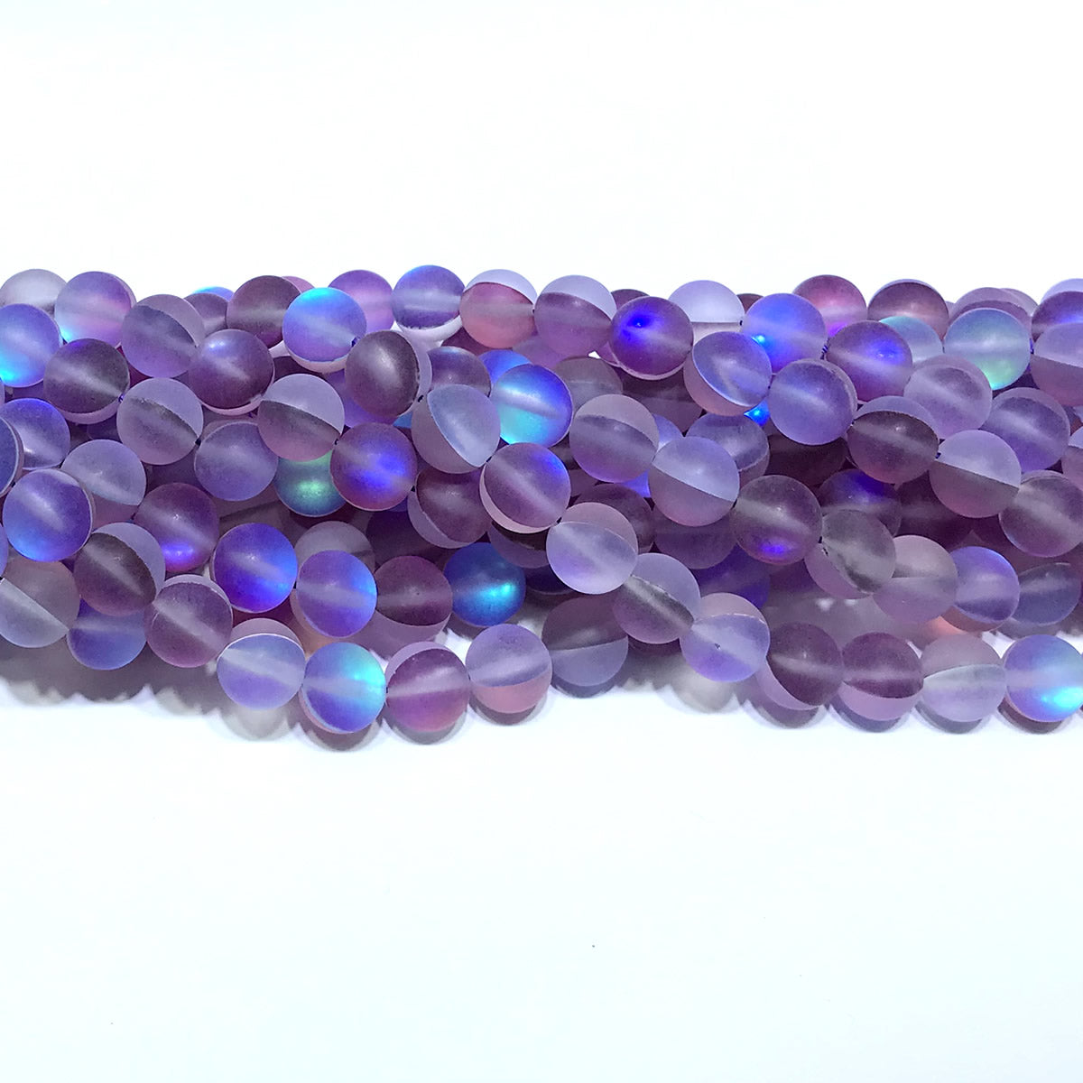 CMS280 Synthetic Moonstone Beads Matte Round 6mm 15" Strand