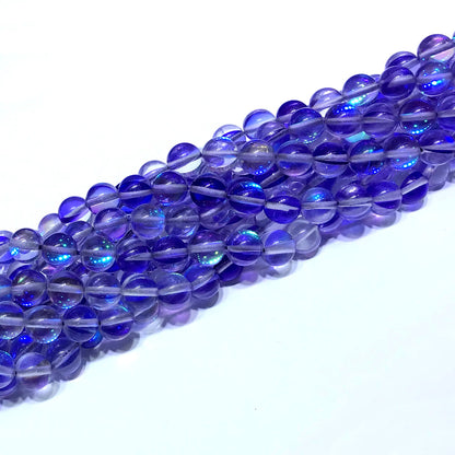 CMS290 Synthetic Moonstone Beads Smooth Round 6mm 15" Strand