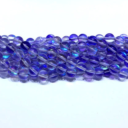 CMS290 Synthetic Moonstone Beads Smooth Round 6mm 15" Strand