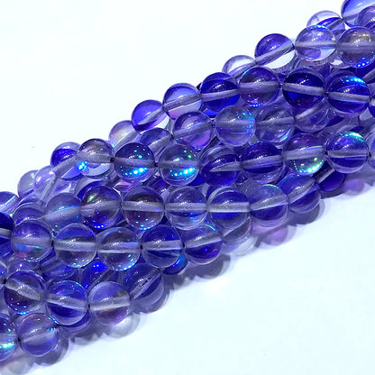 CMS293 Synthetic Moonstone Beads Smooth Round 12mm 15" Strand