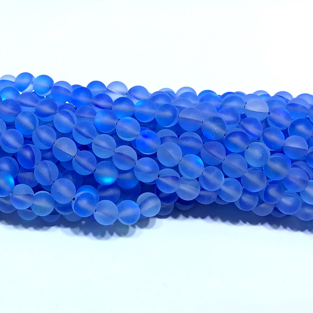 CMS315 Synthetic Moonstone Beads Matte Round 6mm 15" Strand