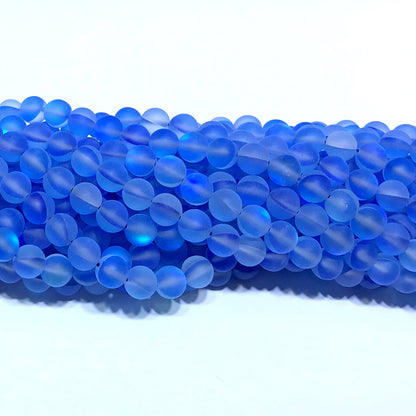 CMS315 Synthetic Moonstone Beads Matte Round 6mm 15" Strand