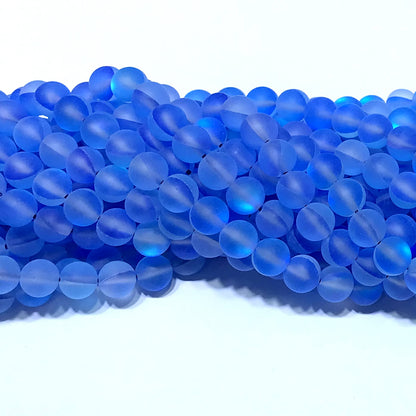 CMS318 Synthetic Moonstone Beads Matte Round 12mm 15" Strand