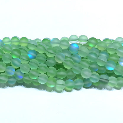 CMS325 Synthetic Moonstone Beads Matte Round 6mm 15" Strand