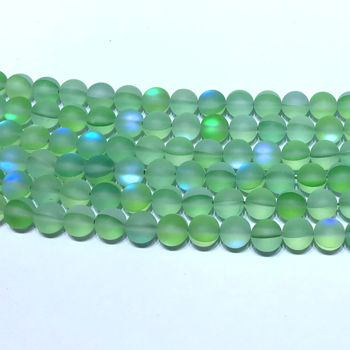 CMS326 Synthetic Moonstone Beads Matte Round 8mm 15" Strand