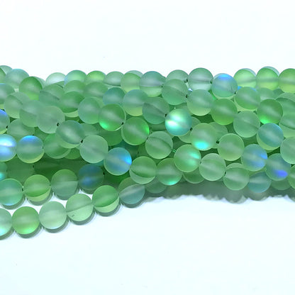 CMS327 Synthetic Moonstone Beads Matte Round 10mm 15" Strand