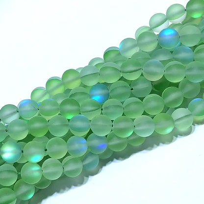 CMS328 Synthetic Moonstone Beads Matte Round 12mm 15" Strand