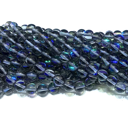 CMS342 Synthetic Moonstone Beads Smooth Round 10mm 15" Strand