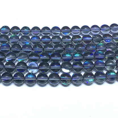 CMS343 Synthetic Moonstone Beads Smooth Round 12mm 15" Strand