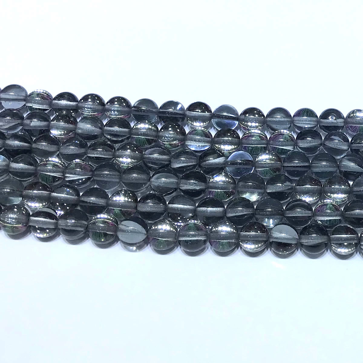 CMS350 Synthetic Moonstone Beads Smooth Round 6mm 15" Strand