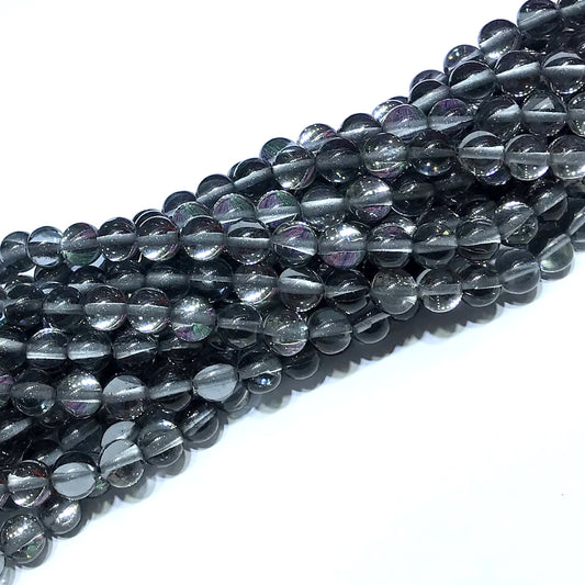 CMS351 Synthetic Moonstone Beads Smooth Round 8mm 15" Strand