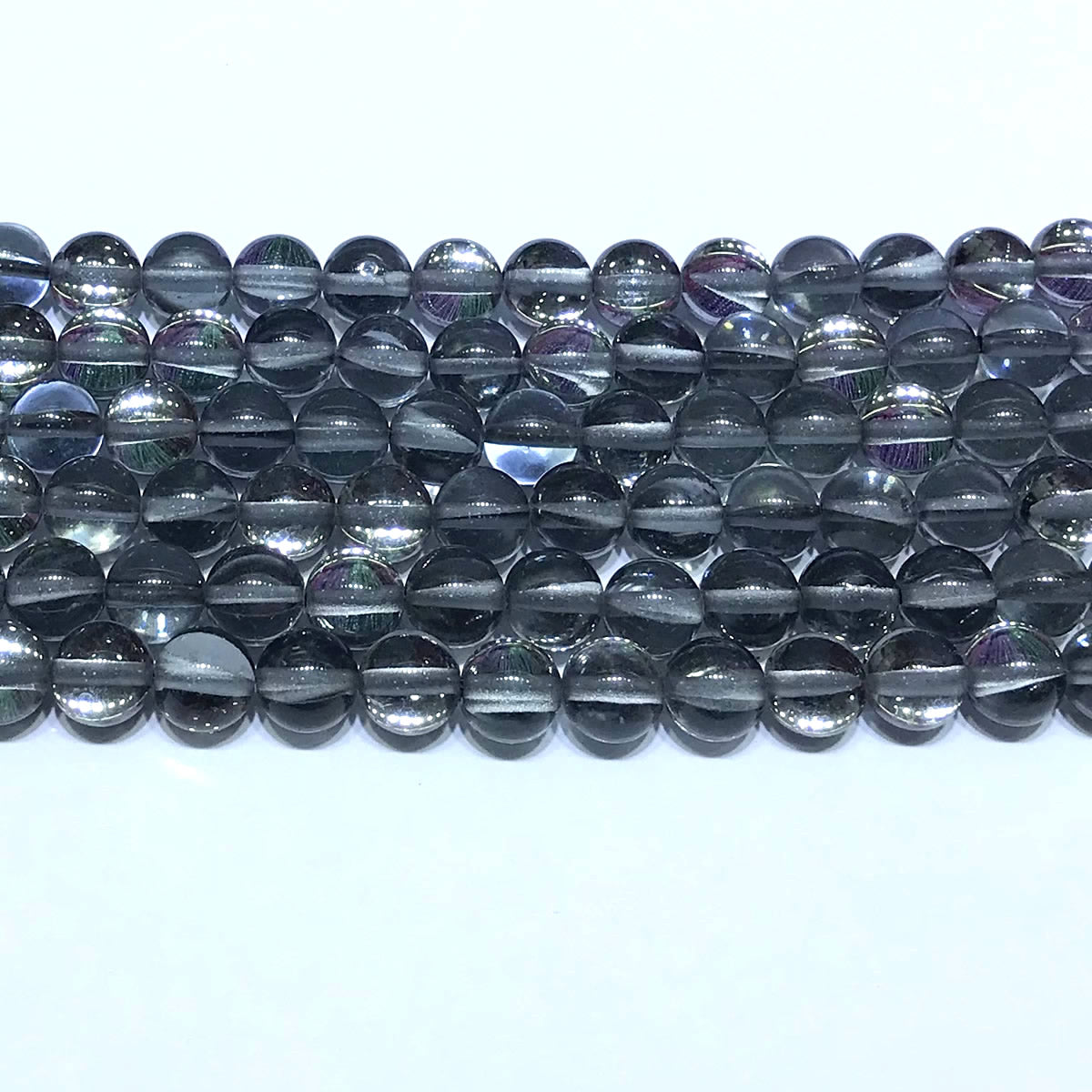 CMS352 Synthetic Moonstone Beads Smooth Round 10mm 15" Strand