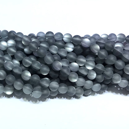 CMS355 Synthetic Moonstone Beads Matte Round 6mm 15" Strand