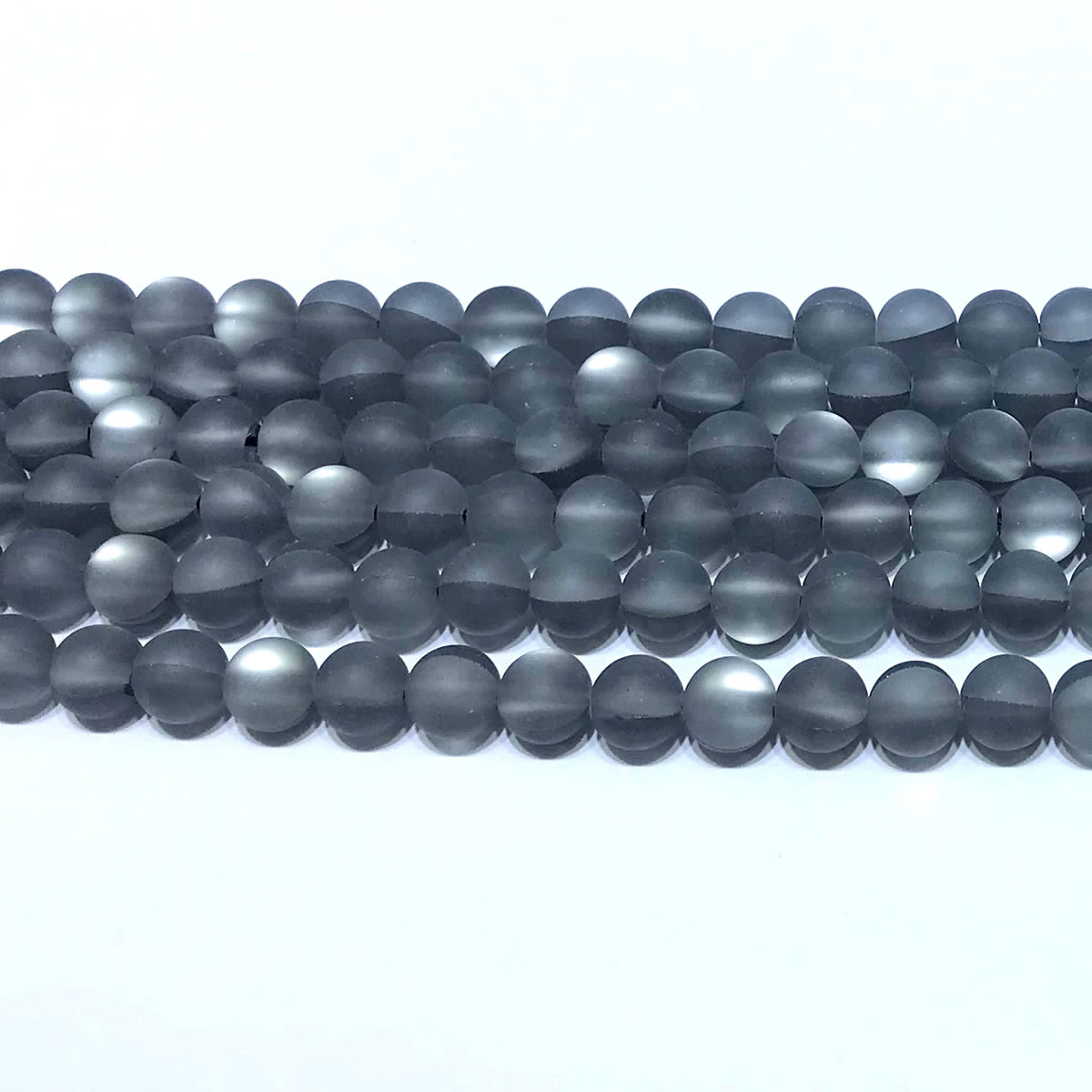 CMS355 Synthetic Moonstone Beads Matte Round 6mm 15" Strand