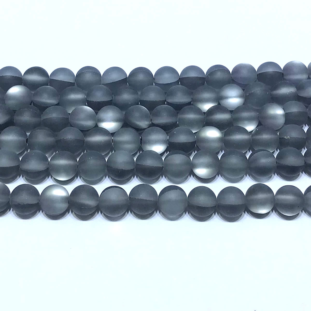 CMS357 Synthetic Moonstone Beads Matte Round 10mm 15" Strand