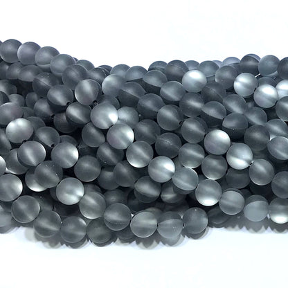 CMS358 Synthetic Moonstone Beads Matte Round 12mm 15" Strand