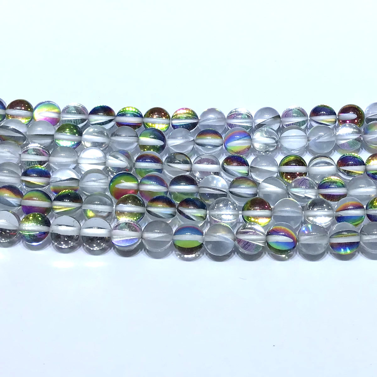 CMS360 Synthetic Moonstone Beads Smooth Round 6mm 15" Strand