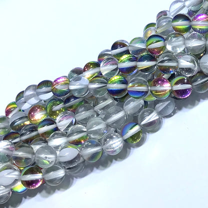 CMS363 Synthetic Moonstone Beads Smooth Round 12mm 15" Strand