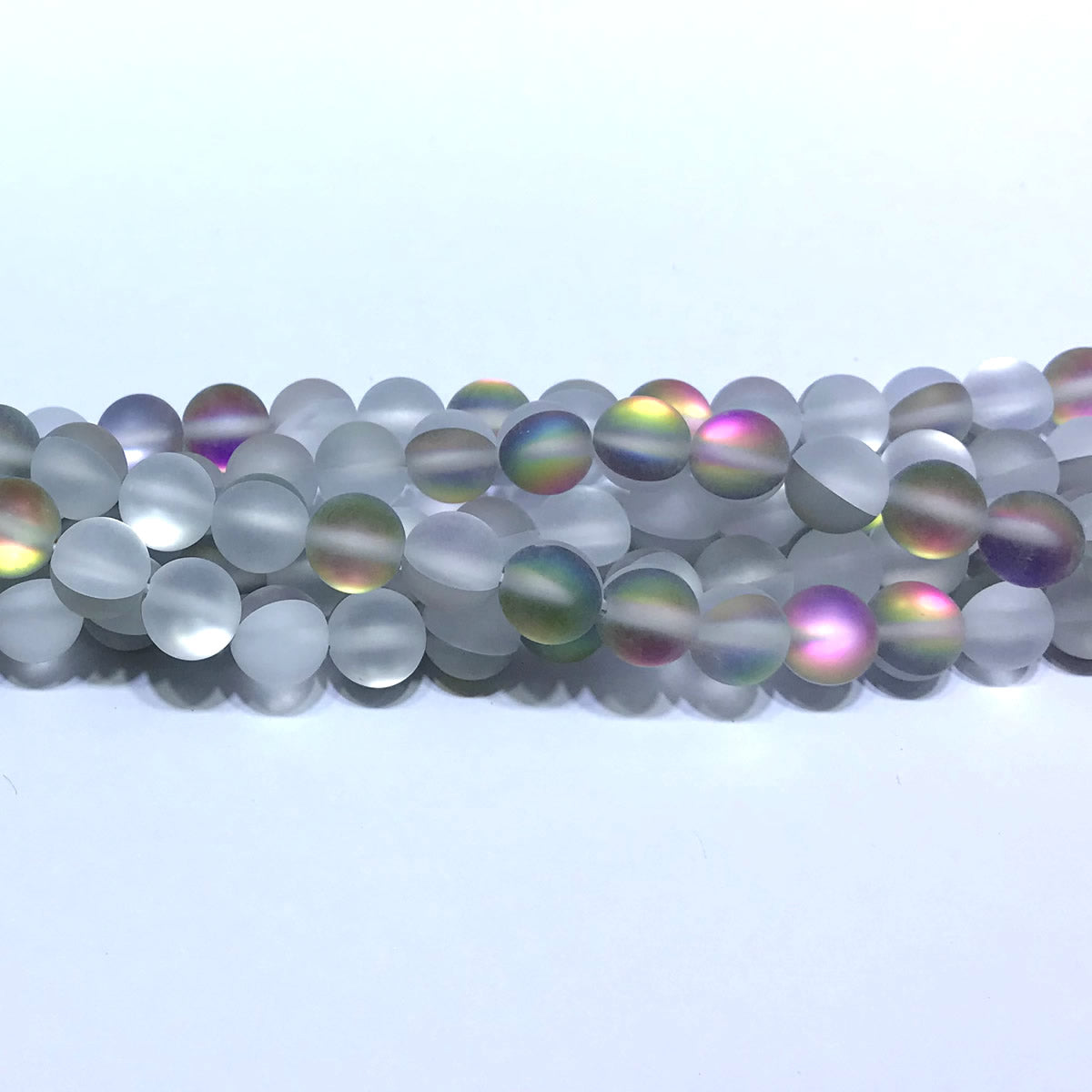 CMS365 Synthetic Moonstone Beads Matte Round 6mm 15" Strand