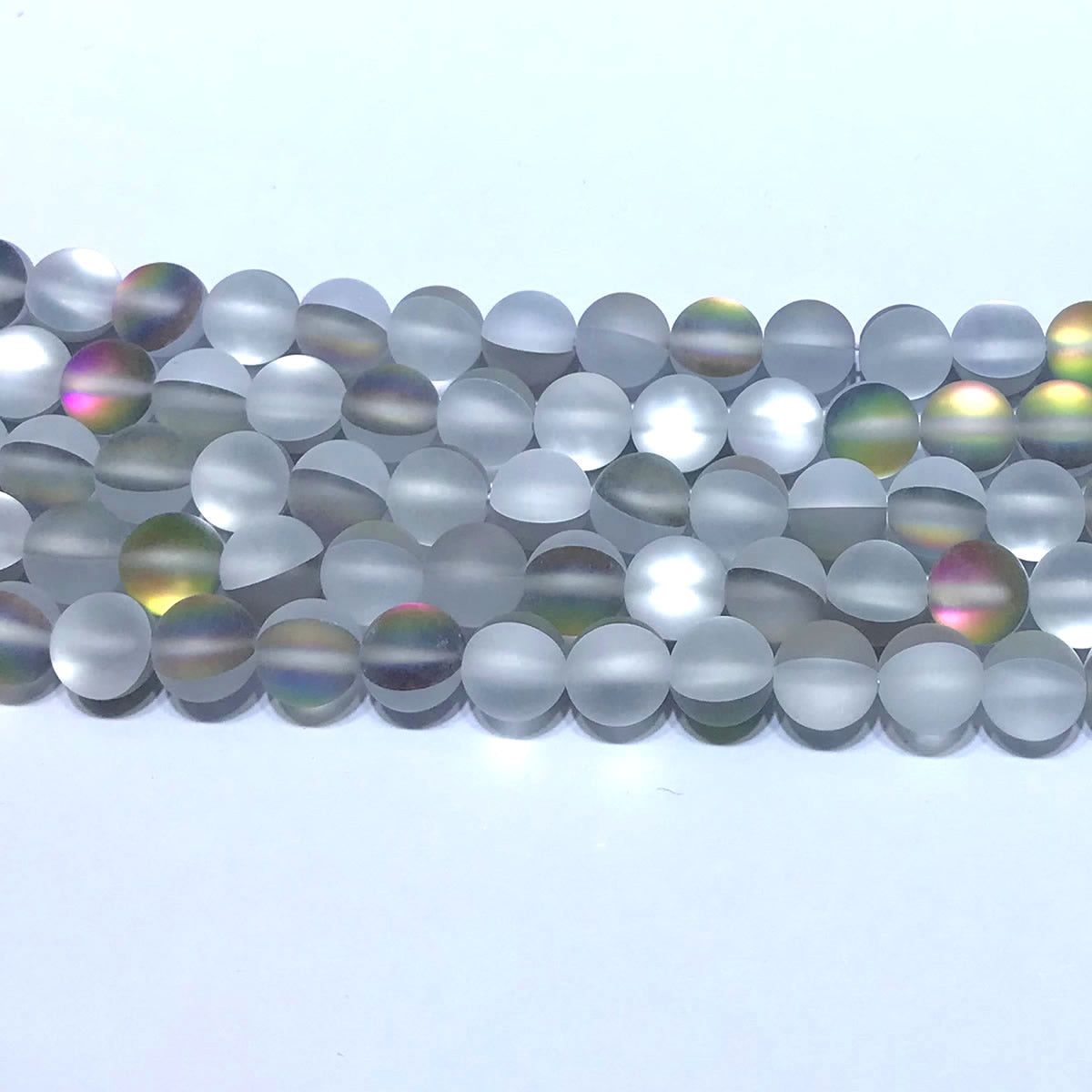 CMS365 Synthetic Moonstone Beads Matte Round 6mm 15" Strand