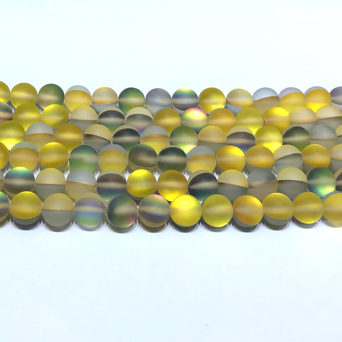 CMS385 Synthetic Moonstone Beads Matte Round 6mm 15" Strand