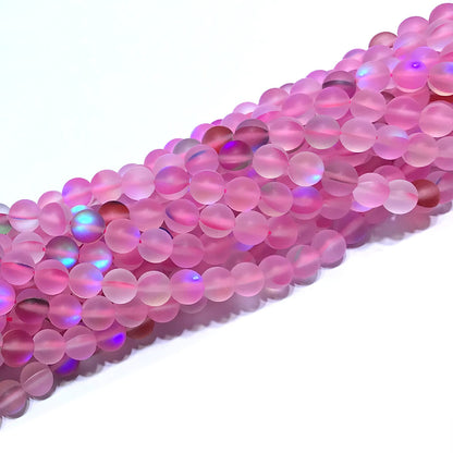 CMS400 Synthetic Moonstone Beads Matte Round 6mm 15" Strand