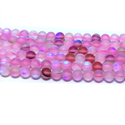 CMS400 Synthetic Moonstone Beads Matte Round 6mm 15" Strand