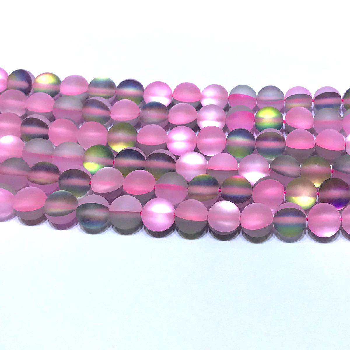 CMS415 Synthetic Moonstone Beads Matte Round 6mm 15" Strand