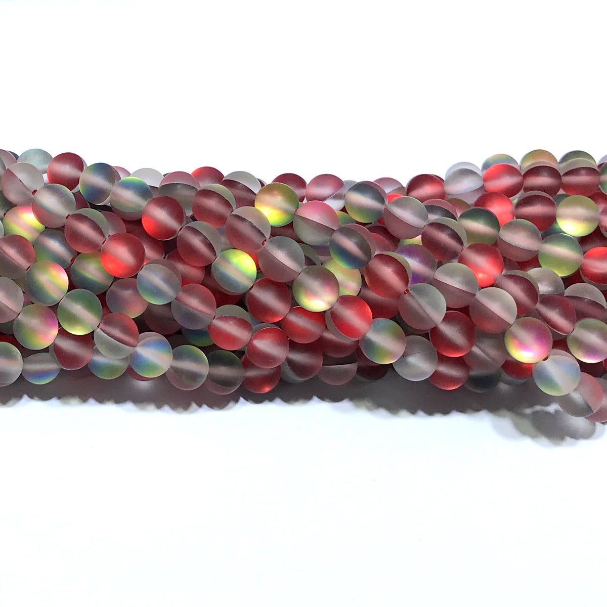 CMS425 Synthetic Moonstone Beads Matte Round 6mm 15" Strand