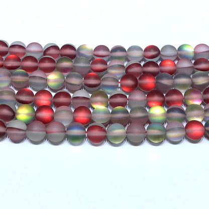 CMS427 Synthetic Moonstone Beads Matte Round 10mm 15" Strand