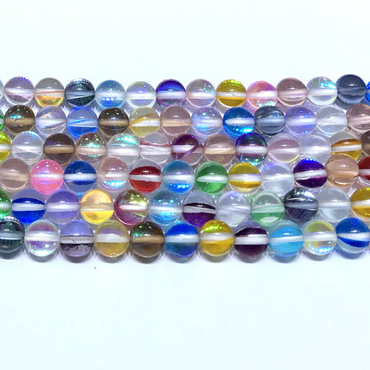 CMS453 Synthetic Moonstone Beads Smooth Round 12mm 15" Strand