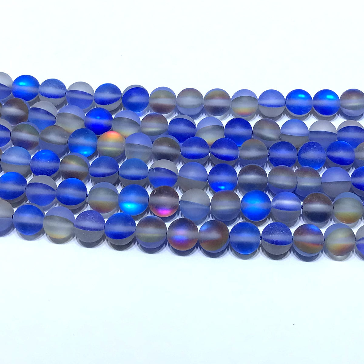 CMS460 Synthetic Moonstone Beads Matte Round 6mm 15" Strand