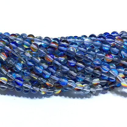 CMS490 Synthetic Moonstone Beads Smooth Round 6mm 15" Strand