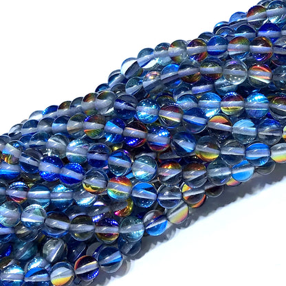 CMS493 Synthetic Moonstone Beads Smooth Round 12mm 15" Strand