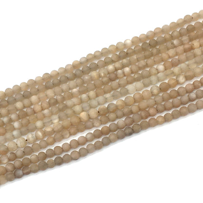 CMS58 Moonstone Gemstone Beads Matte Round 4mm 15.5" Strand