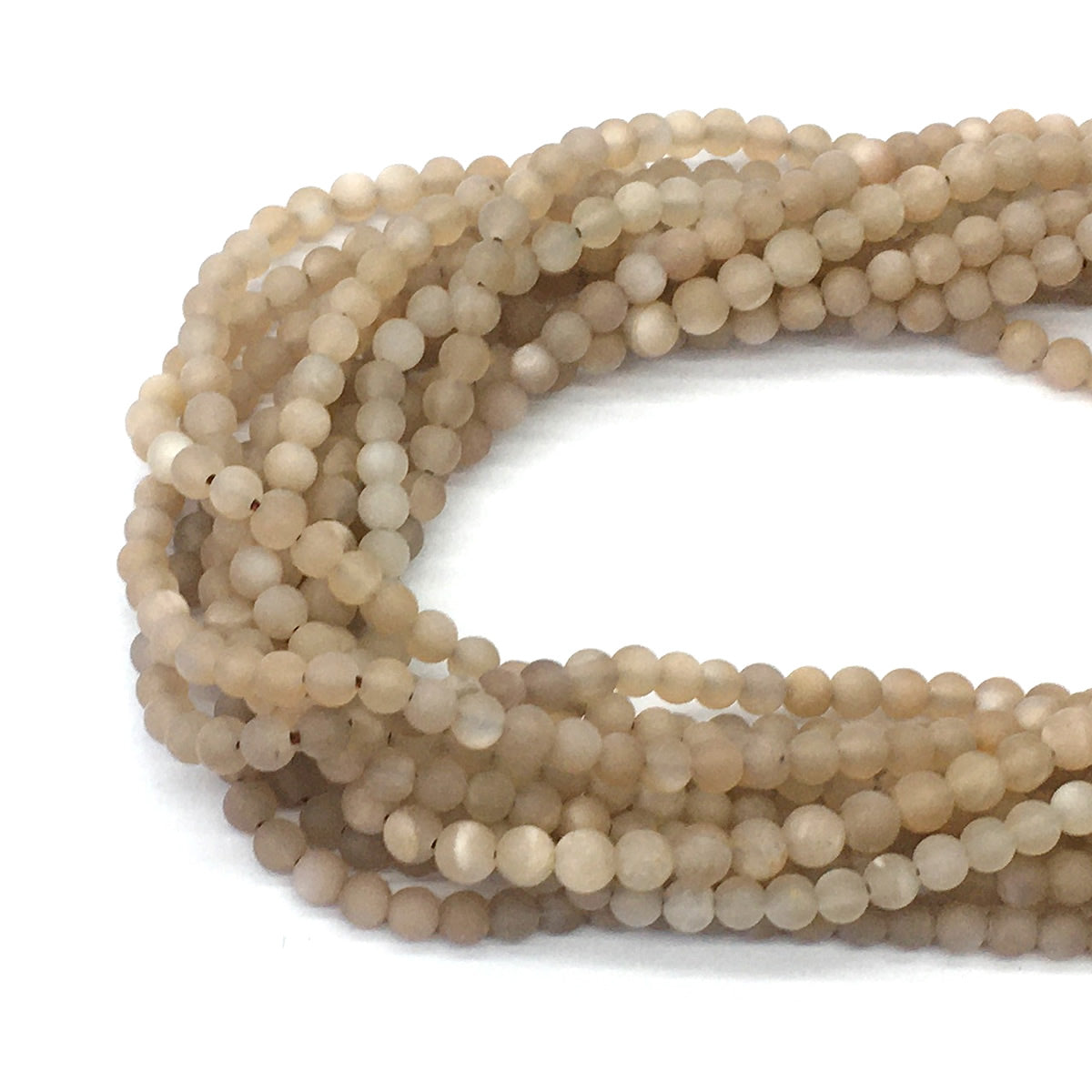 CMS58 Moonstone Gemstone Beads Matte Round 4mm 15.5" Strand