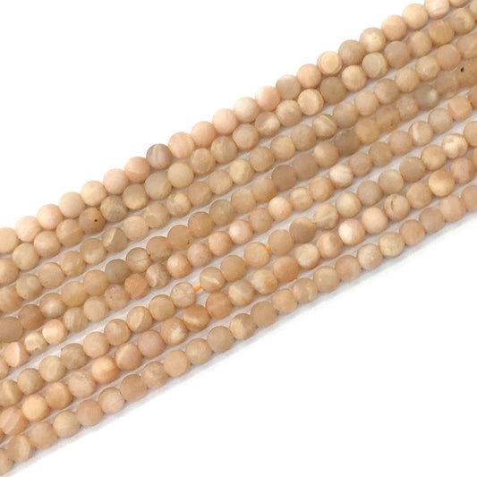 CMS59 Moonstone Gemstone Beads Matte Round 6mm 15.5" Strand